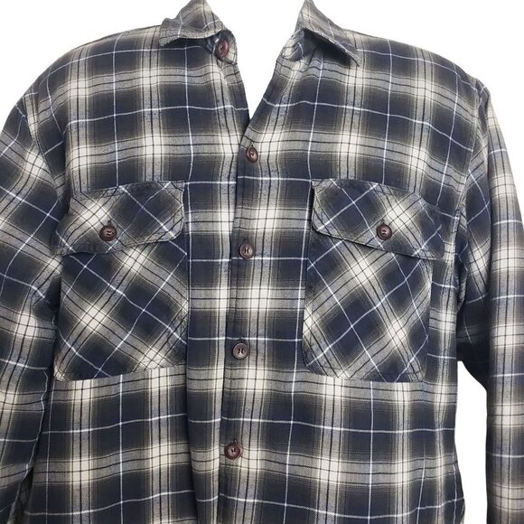 CE Schmidt Workwear Plaid Shacket Cotton Quilted Lined Blue Mens Medium - Picture 4 of 10